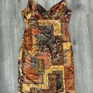 Patchwork Velvet Dress